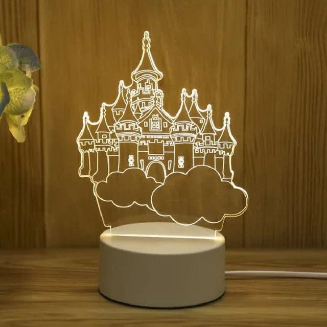 Veilleuse 3D chaleureuse pour une ambiance douce Château