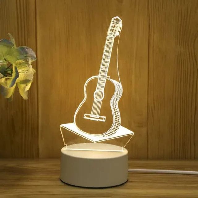 Veilleuse 3D chaleureuse pour une ambiance douce Guitare